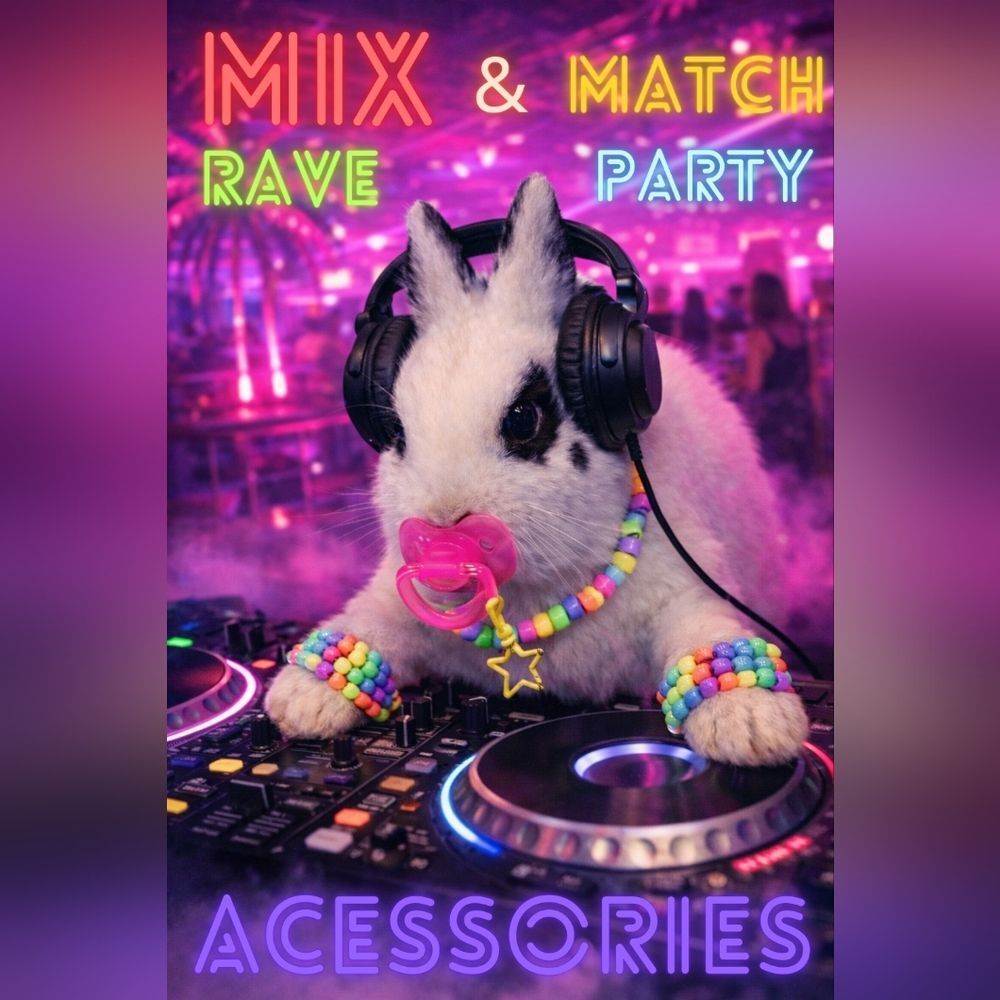 Rainbow glow heart star festival kandi kid jewelry mix & match ad
